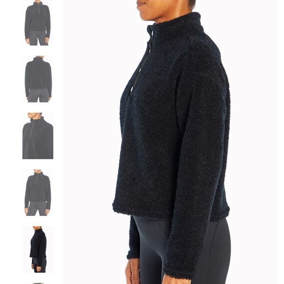 NWT Marika Tyra Faux Fur Teddy. Cropped Sherpa Teddy Black Size XL - Picture 3 of 12